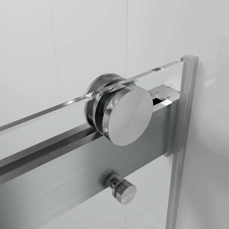 Elegant Soft-Close Frameless Shower Door in Brushed Nickel