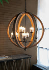 Wooden Glow Chandelier – Stylish Hanging Light for Any Space