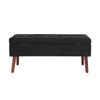 Chic Black Linen Storage Bench