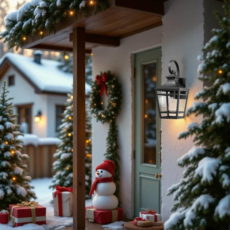 Stylish Black Outdoor Wall Lights - Waterproof Sconces for Porch & Patio (Set of 2)