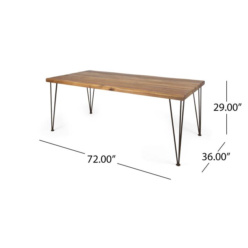 Zion Rustic Wood & Metal Dining Table