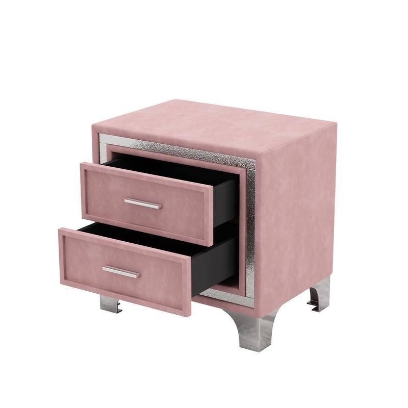 Pink Dream Bedroom Set with LED Bed and Nightstands