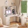 Smart Corner Desk with Storage & Outlets