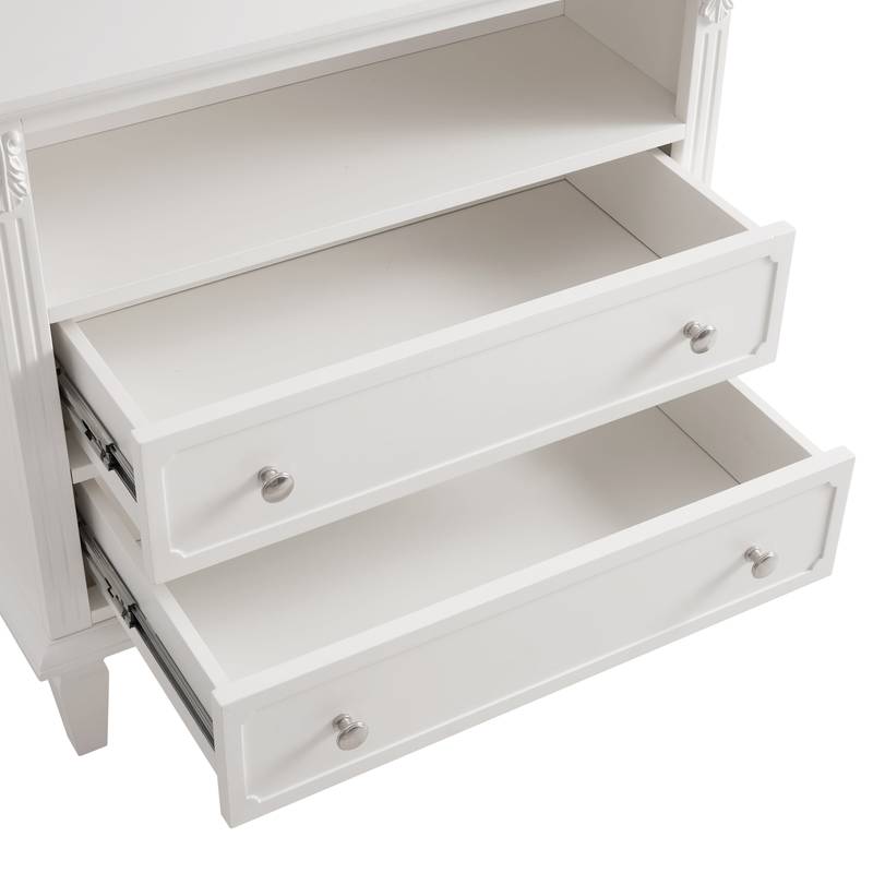 Charming Farmhouse Nightstand with Charging Station and Drawers