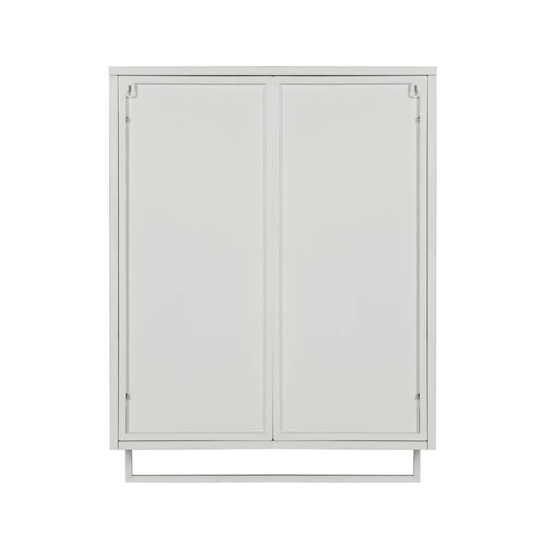 Stylish Glass Door Storage Cabinet with Towel Rack