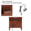 Chic Farmhouse Nightstand with USB Charging & Storage