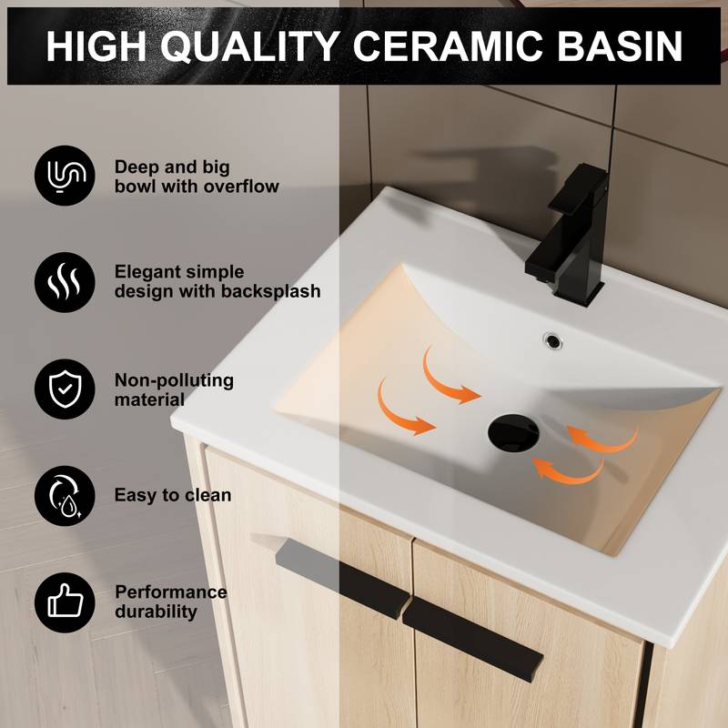 Chic Bath Vanity with Storage & Sink