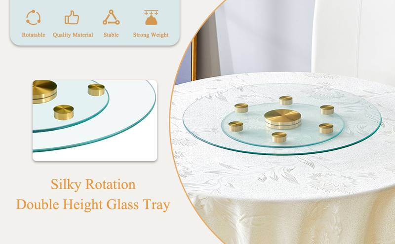 Gold Touch Rotating Glass Tray