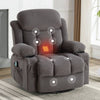 Cozy Heated Massage Recliner with USB and Cup Holders - Grey