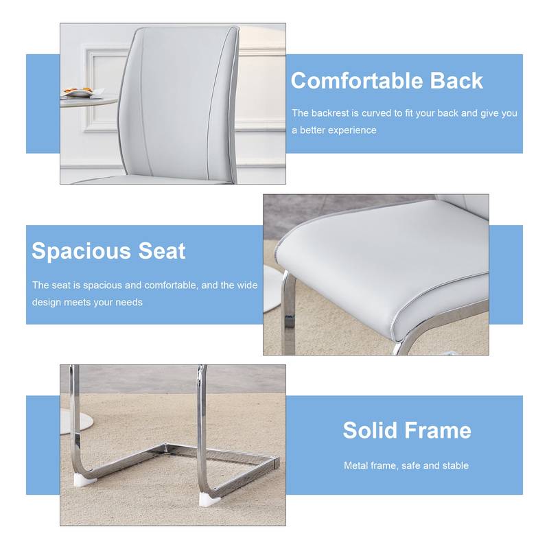 Chic Gray Arch Dining Chairs - Set of Two