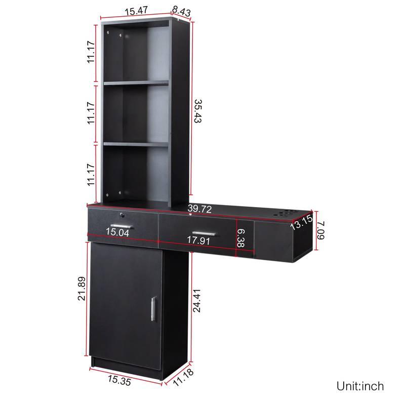 Sleek Storage Hair Desk