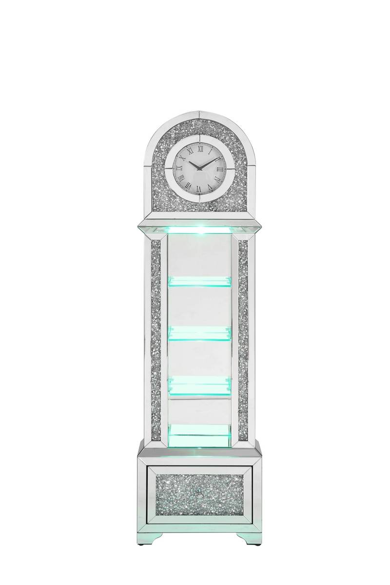 Noralie LED Grandfather Clock with Faux Diamond Accents