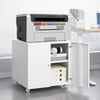 Sleek Mobile Printer Stand with Storage for Home Office