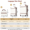 Lightweight White Luggage Trio with TSA Lock