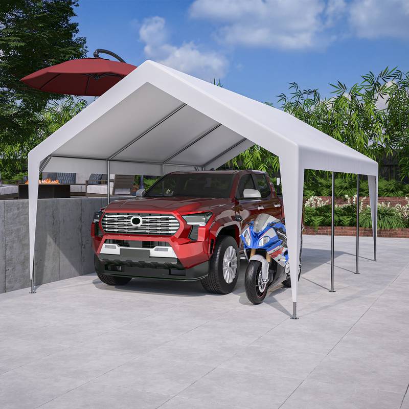 All-Weather Steel Carport Canopy with Removable Walls