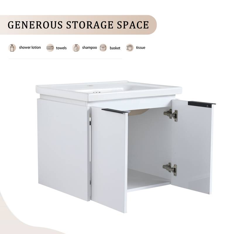 Chic Soft-Close Bathroom Vanity with Sink and Shelves