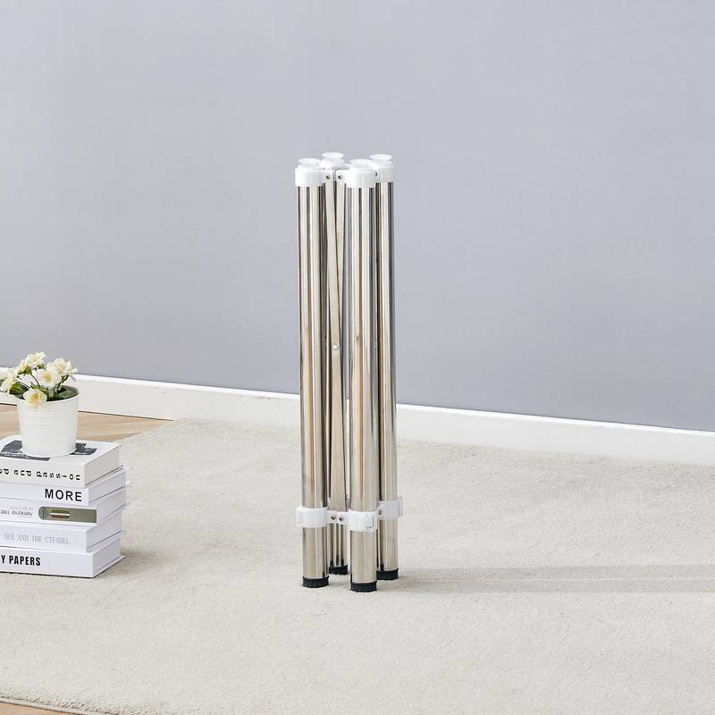 Compact Silver Folding Table Frame