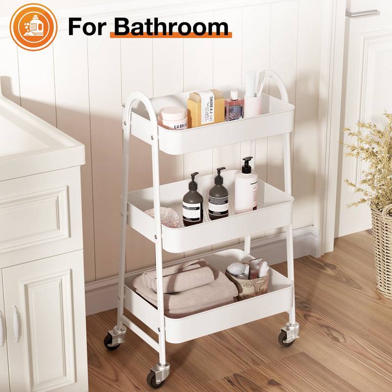 Versatile Rolling Cart: Your Go-To Metal Organizer for Home and Office