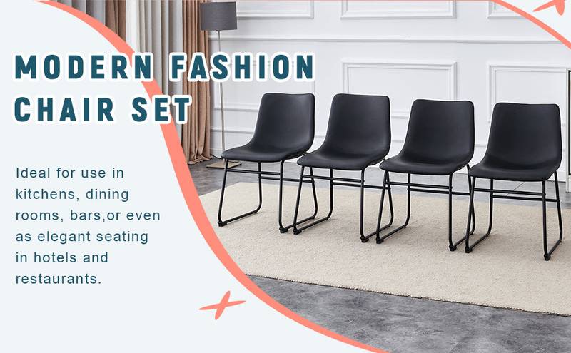 Sleek Black PU Leather Chair
