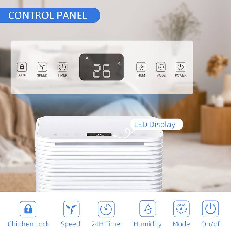 Compact Comfort Dehumidifier with LED Mood Lights