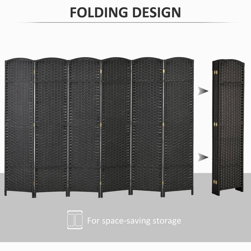 Chic Black Folding Privacy Screen