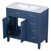 “Chic Blue Bathroom Vanity with Sink and Storage”