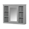 Sleek Wall-Mounted Mirror Cabinet with Open Shelves