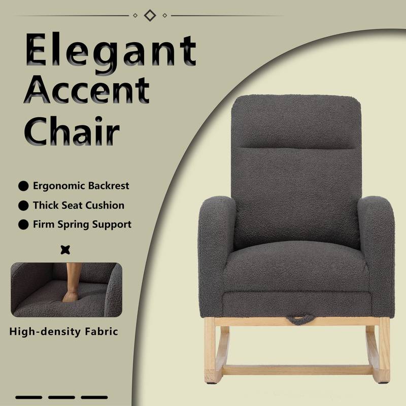 Cozy Modern Rocking Chair with Pocket