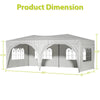 Easy Pop-Up Party Canopy with Sidewalls and Weights - Beige & White