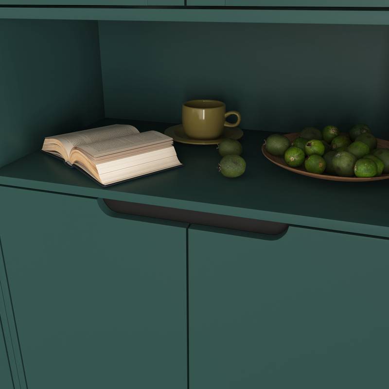 Stylish Green Glass Door Bookcase - Versatile Storage for Any Room