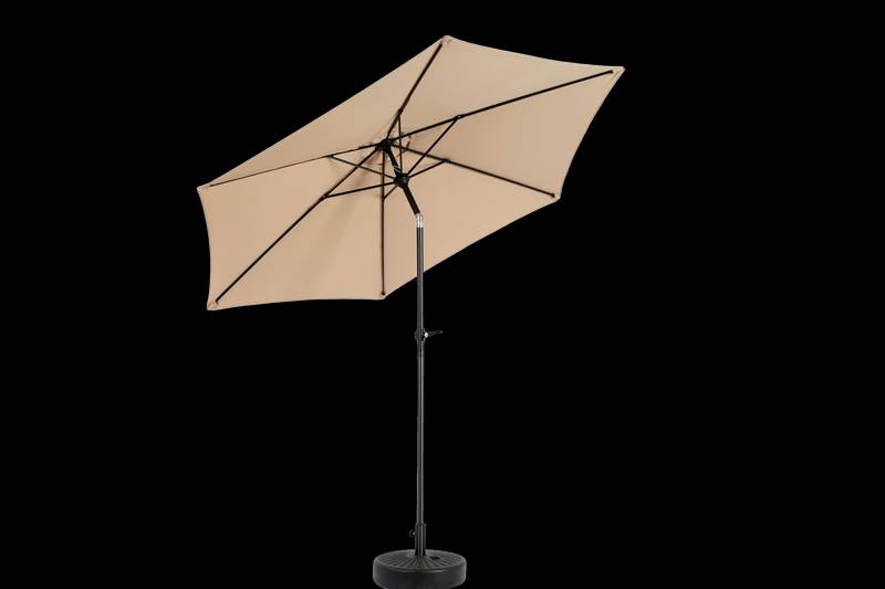 Sunny Haven Patio Umbrella – Tilting & Cranking Khaki Shade