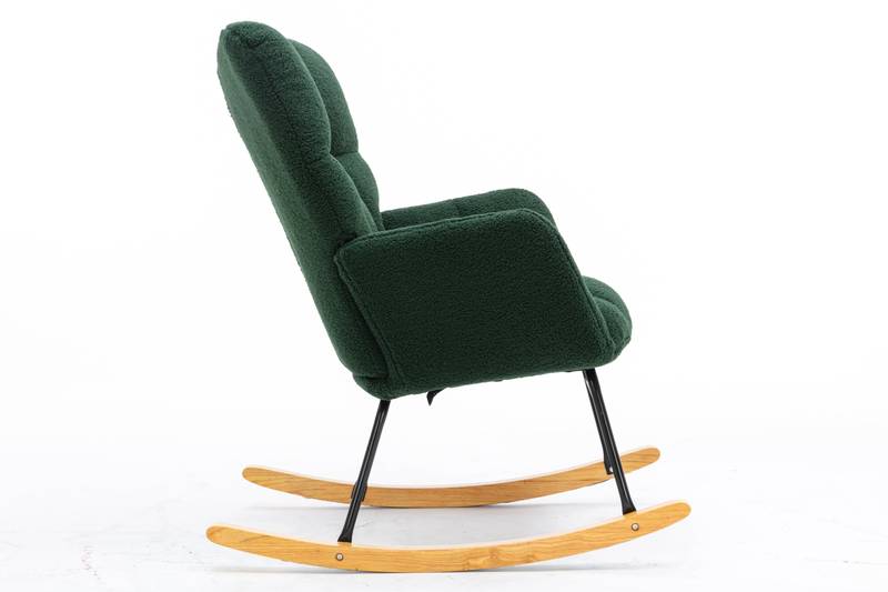 Cozy Green Rocking Chair - Mid Century Modern Charm