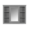 Sleek Wall-Mounted Mirror Cabinet with Open Shelves