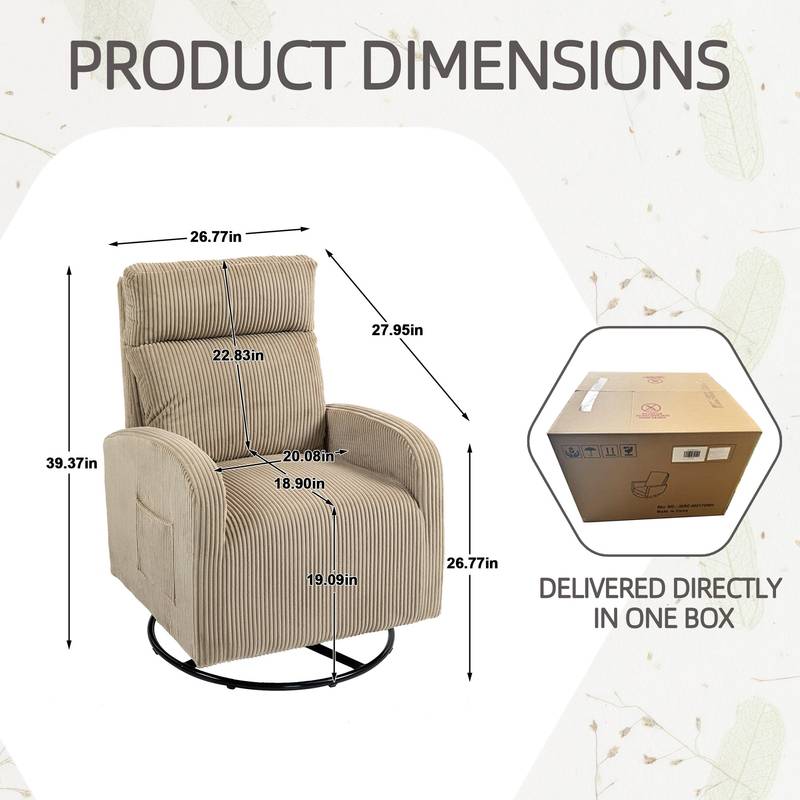 Cozy Glider Rocking Chair in Soft Flannel