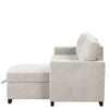 Chic Light Gray Chaise Lounge with Hidden Storage and USB Charger