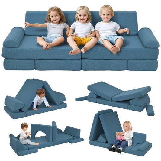 Cozy Modular Kids Couch Set in Blue