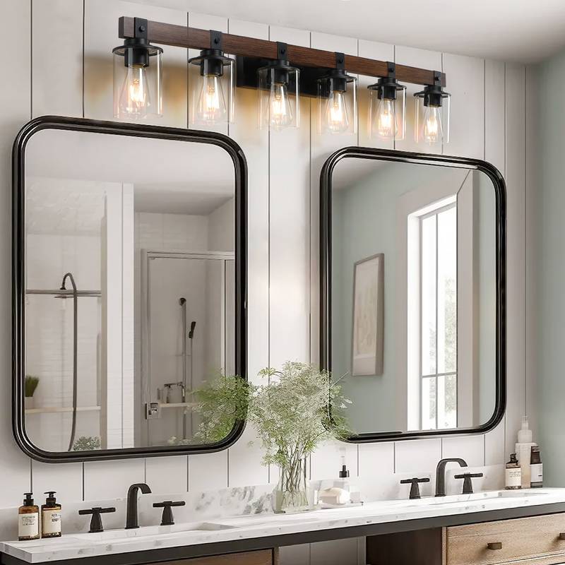 Rustic Farmhouse 6-Light Vanity Sconce