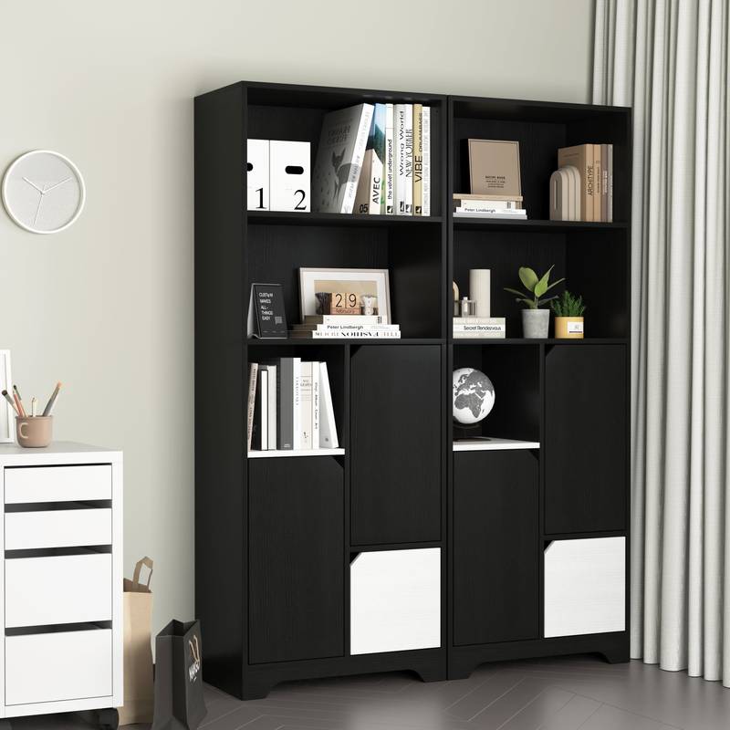 Sleek Storage Bookcase with Doors & Drawer
