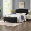 Chic Black Storage Bench with Tufted Detail