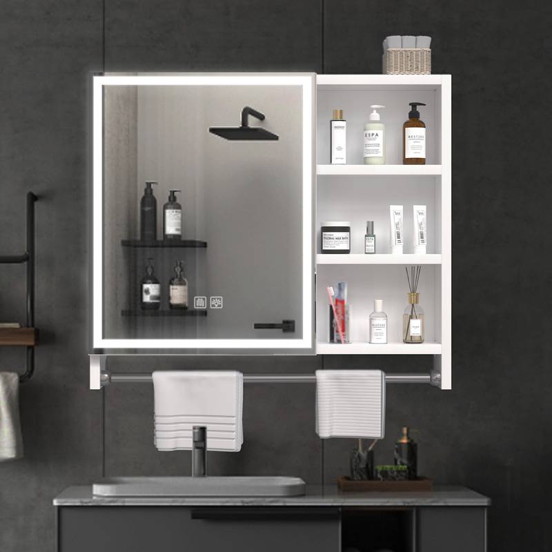 Sleek LED Bathroom Cabinet with Mirror and Towel Rack