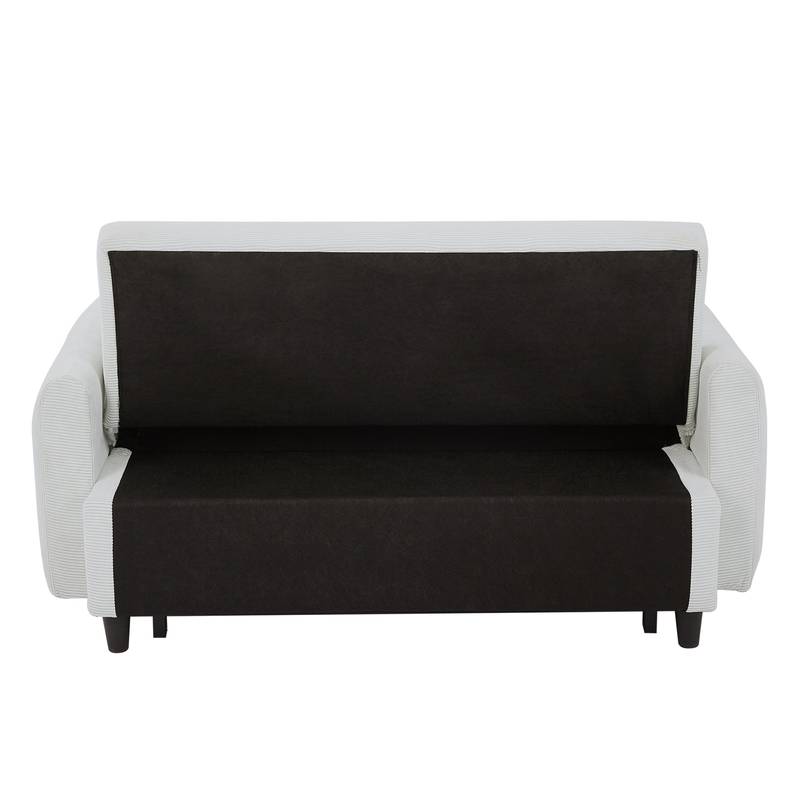 Light Blue Sleeper Sofa with USB Ports and Pillows