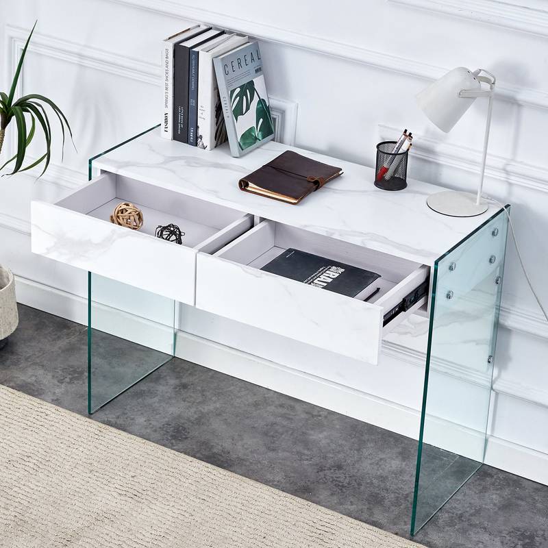 Eco-Friendly Minimalist Dresser & Desk with Double Drawers