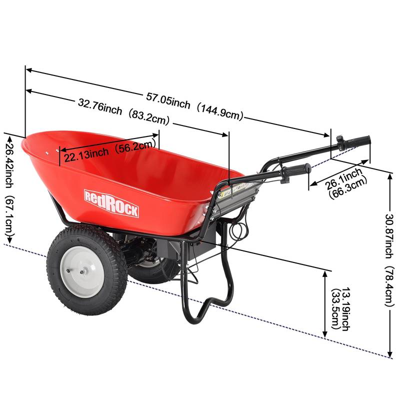 PowerHauler Electric Wheelbarrow - Max Capacity Debris Dump Cart