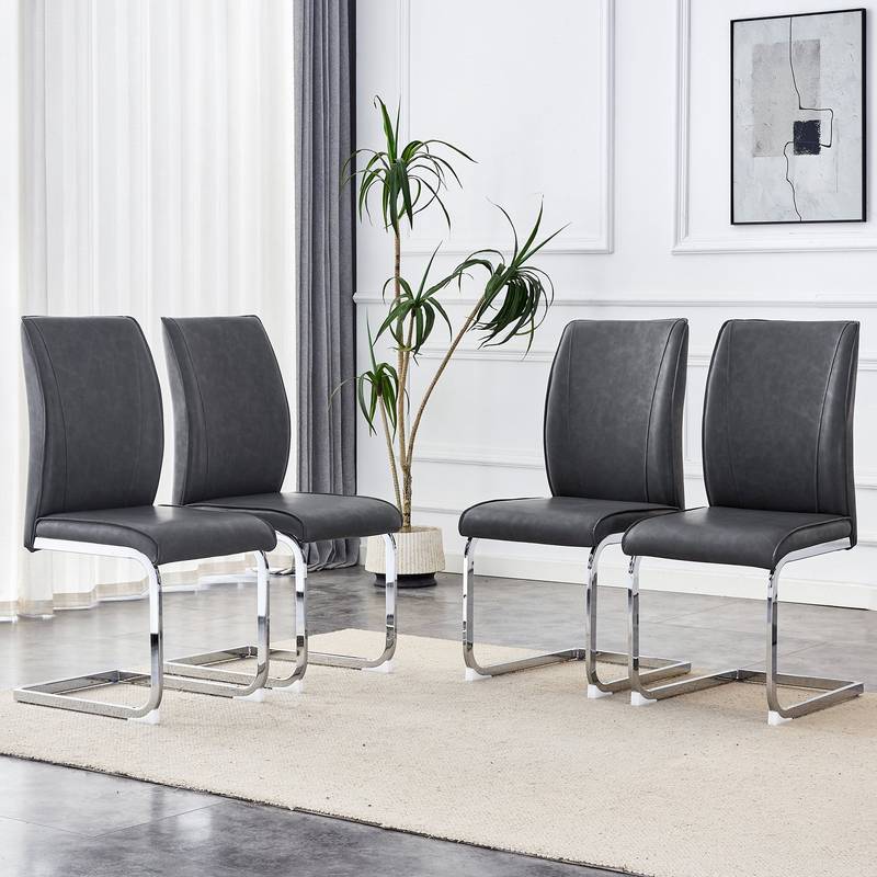 Sleek Gray Arch Dining Chairs - Set of 4
