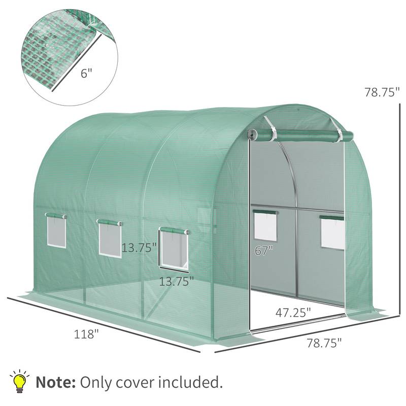 Outsunny Heavy-Duty Greenhouse Cover with Windows