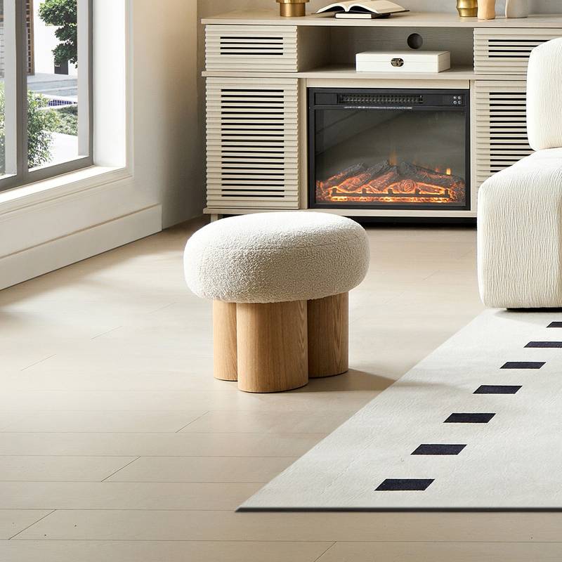 Cozy Mushroom Stool with Plush Cushion & Rustic Charm