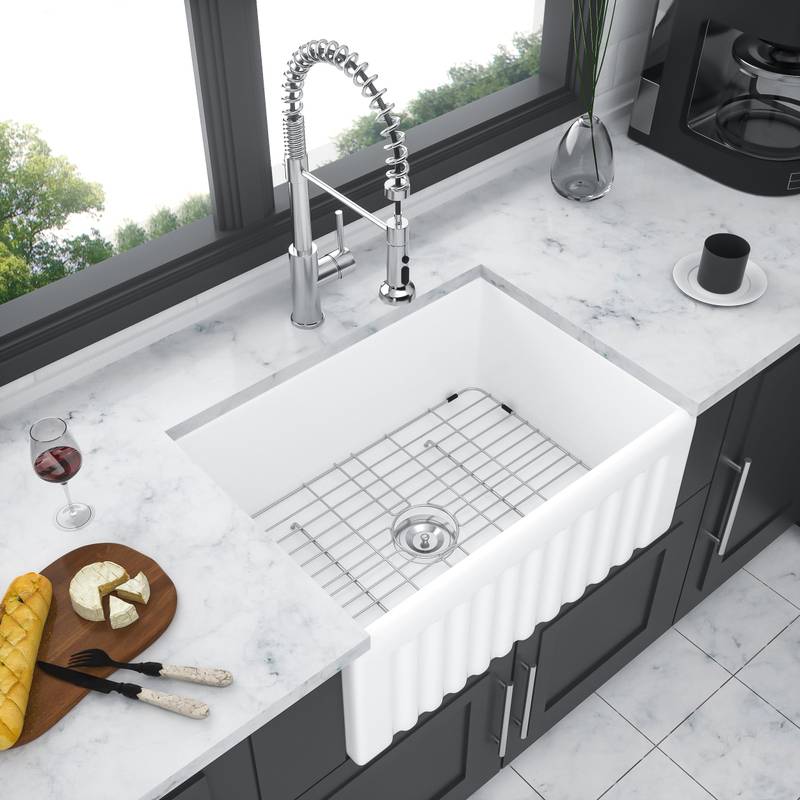 Charming White Farmhouse Kitchen Sink