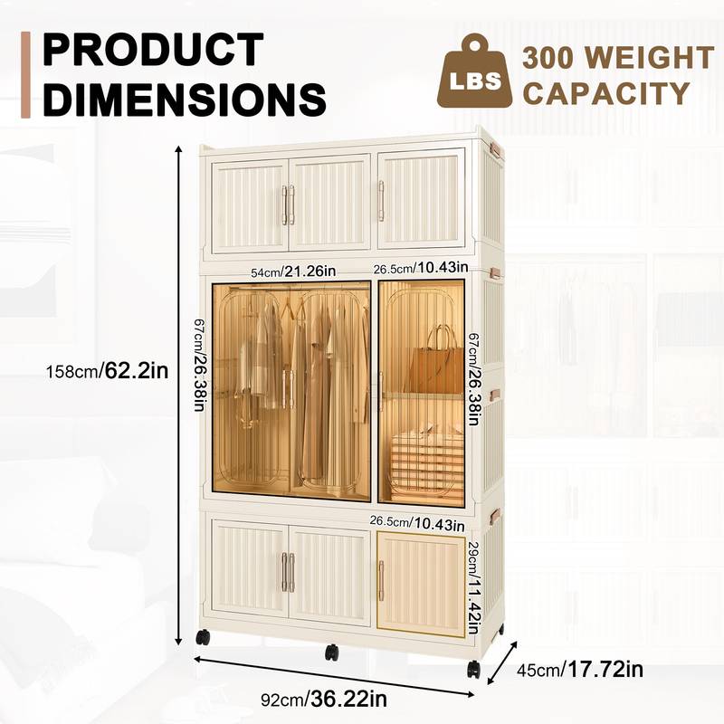 Chic Storage Closet - Portable Wardrobe Organizer