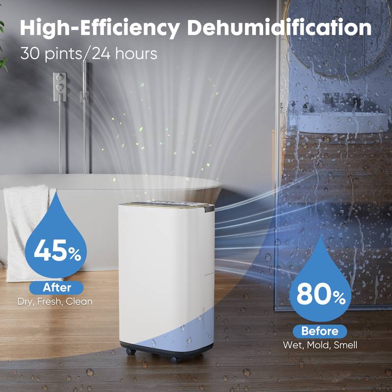 Ultimate Basement Dehumidifier with Drain Hose - Powerful Moisture Control for Home and Beyond