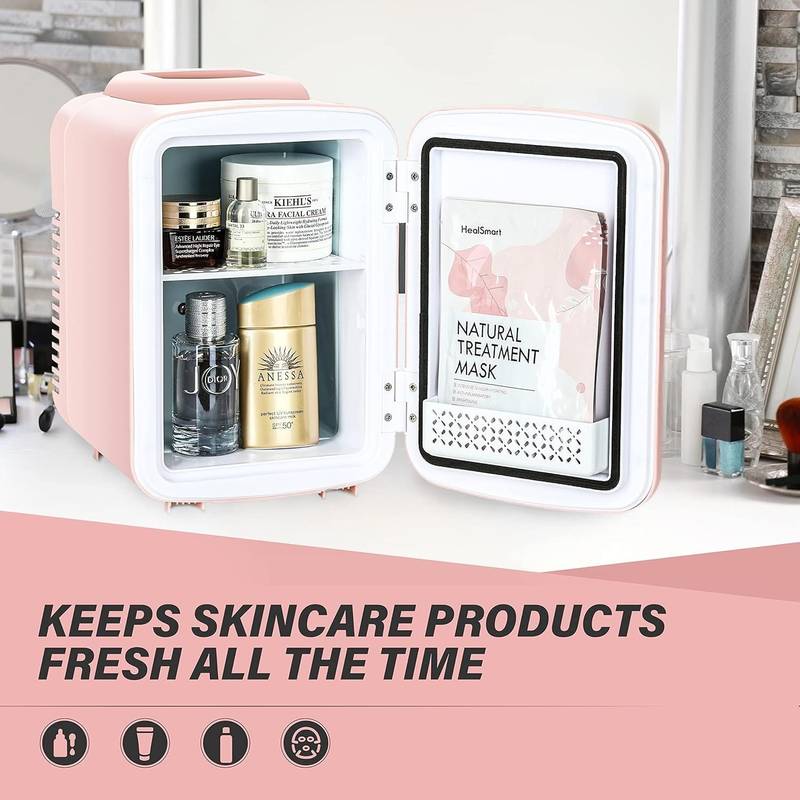 Chic Pink Mini Fridge – Cool & Warm Your Essentials!